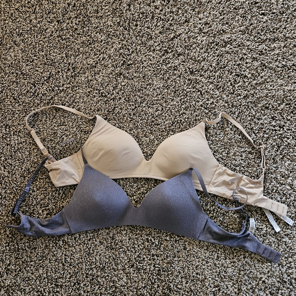Victoria's Secret Nude and Lavender Bras
